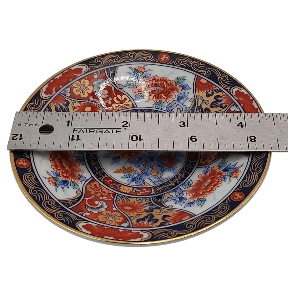 Vintage‎ Japanese Imari Arita Demitasse Cups Saucers Peacock Handmade Six Pieces